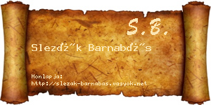 Slezák Barnabás névjegykártya