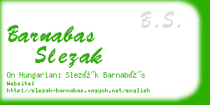 barnabas slezak business card